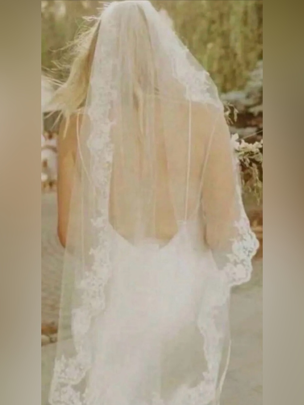Elegant Lace-Edged Bridal Veil in White NWT Wedding Veil Lace Veil Tulle Veil